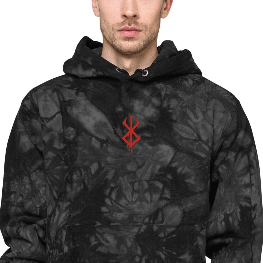 Berserk | Champion Embroidered Tie-dye Hoodie - Image 4