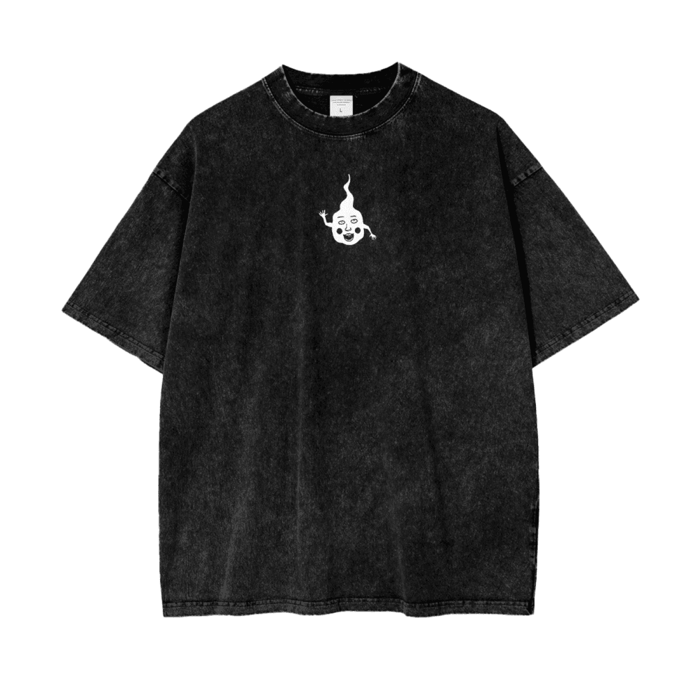 Dimples Charm Tee | Oversize Snow Washed T-Shirt